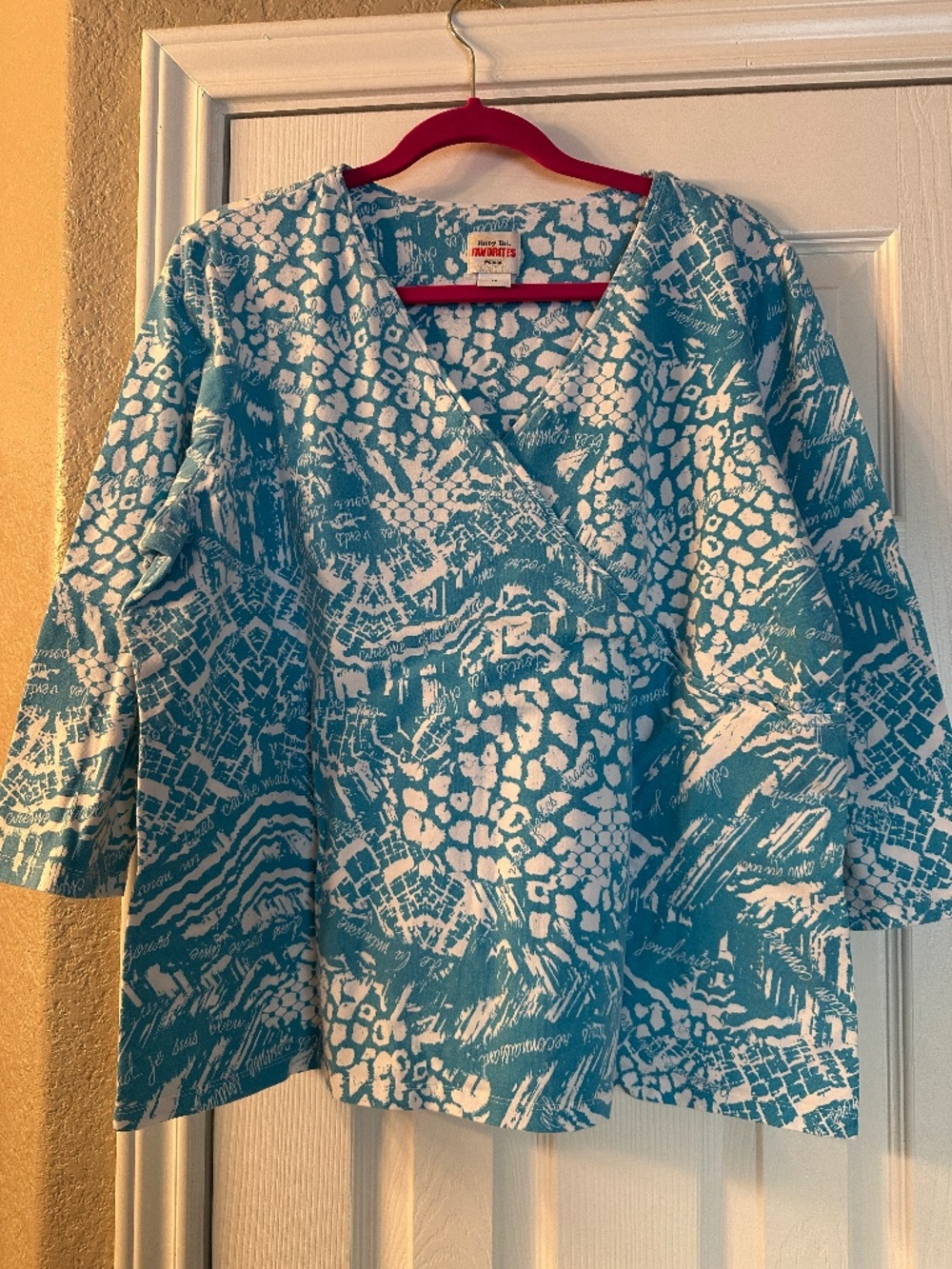 Ruby Rd. Women's 1X 3/4 Sleeve Crossover Blouse